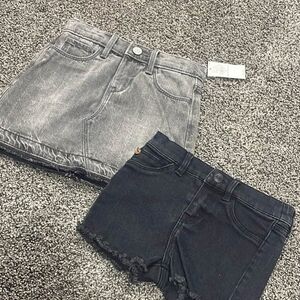 Girls old navy jean skirt/ Hudson jean shorts size 3t. Skirt NWT / shorts nwot💜